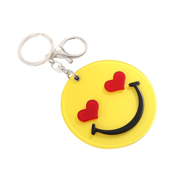 Heart Eye Smiley w/ Mirror Keychain - Picture 2 of 8